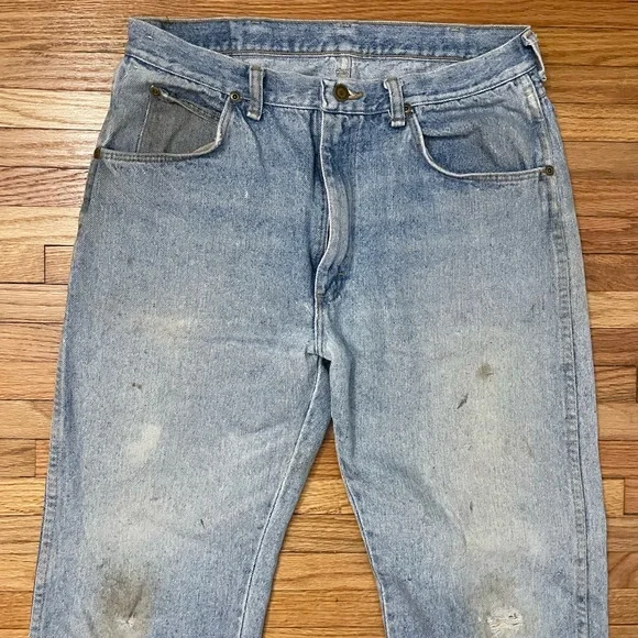 Vintage WRANGLER Distressed Jeans 34 x 32 - Picture 4 of 15